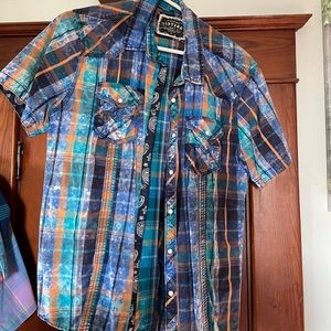 Buckle, Button down short sleeve. Great shape.